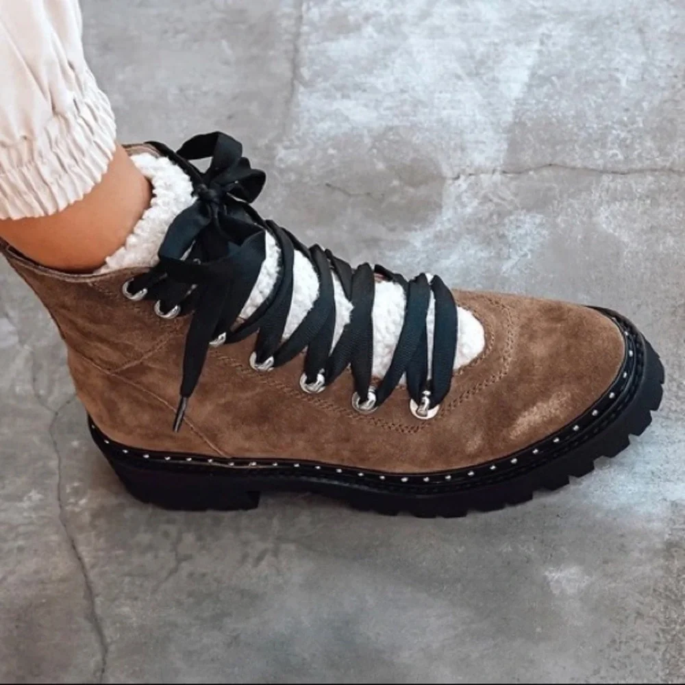 NEW Steve Madden Rainier Chestnut Suede Ankle Boots - Picture 7 of 7